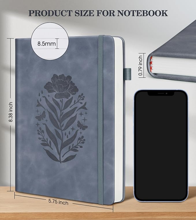 Lined Journal Notebook for Men Women, A5 Leather Journals for Writing, 200 - Image 2
