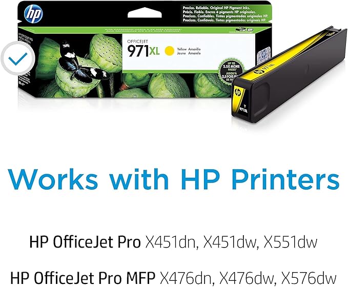 HP 971X | PageWide Cartridge High Yield | Yellow | Works with HP OfficeJet Pro X451, X476, X551, X576 | CN628AM-DeskLoop Office