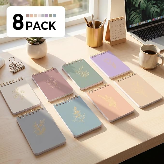 SKYDUE Pocket Notepads with Aesthetic Covers, Small Notebooks, Mini Spiral - Image 7