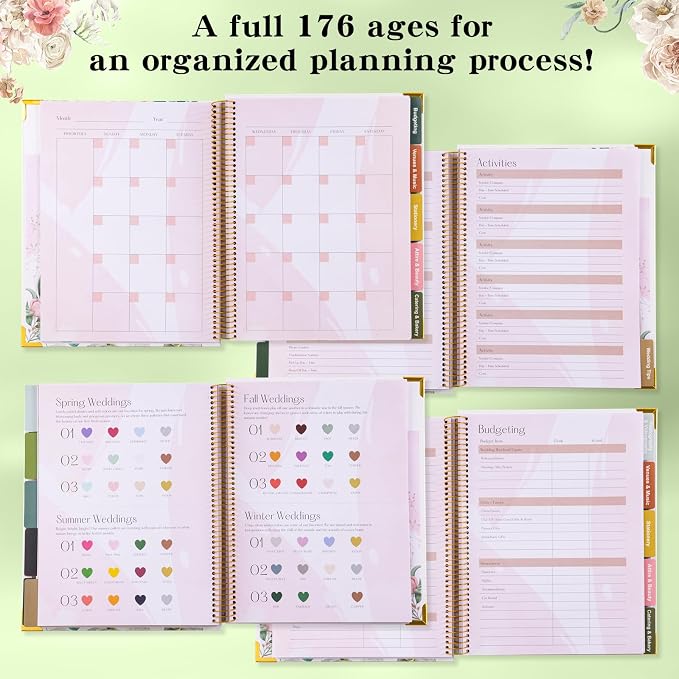 VinTS 176 Pages Wedding Planner, Engagement Wedding Planner Gift - Image 4