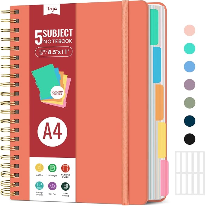 Hardcover Spiral Journal Notebooks by Taja