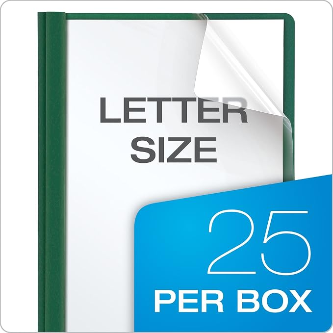 Oxford Clear Front Report Covers, Letter Size, Hunter Green, 25 per Box - Image 10