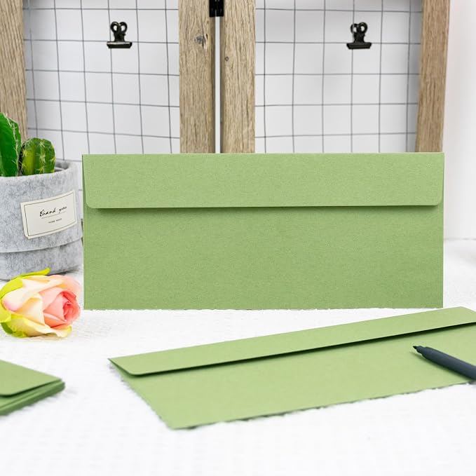 Green #10 Envelopes 100 Count Self Seal Envelopes Red - Image 6