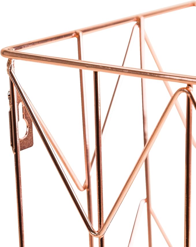 U Brands Hanging File Desk Organizer, Rose Gold Wire Metal - Image 3