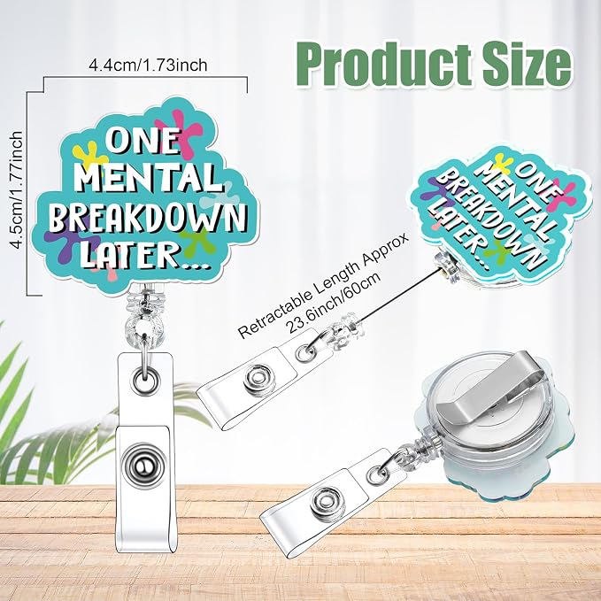 Feifeiya 24 Pcs Funny Badge Reel Nurse Cute Retractable Name ID Clip Badge - Image 2