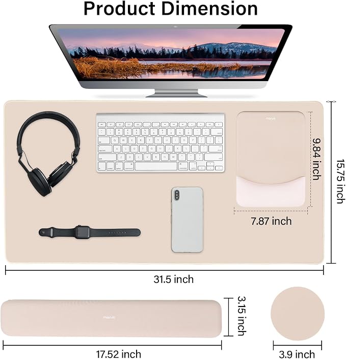 MOSISO Keyboard Mouse Pad Set, Large Gaming Mouse Pad&Rectangular Keyboard - Image 2