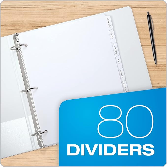 Oxford Binder Dividers for 3 Ring Binders, 10 Pack, 8-Tab Dividers, Write On - Image 5