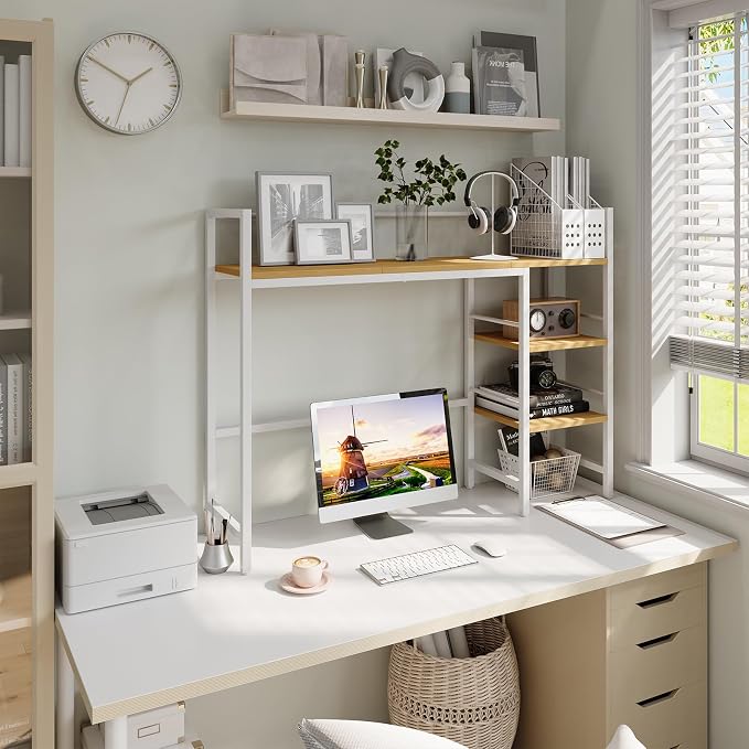 HavenlyYouth Desk Shelf, 38.6 Inch Wood Desk Organizer Shelf - Image 8
