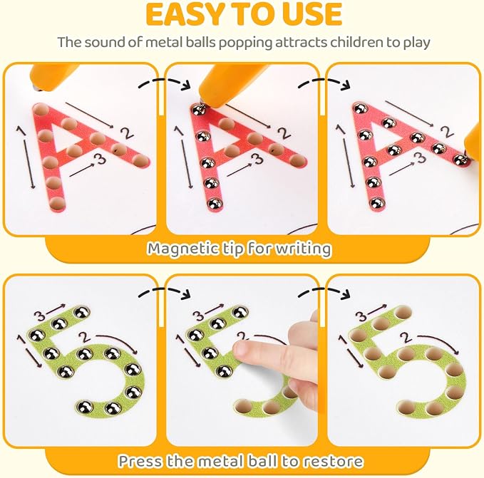 GAMENOTE Double Sided Magnetic Letter & Number Board Set - Image 3