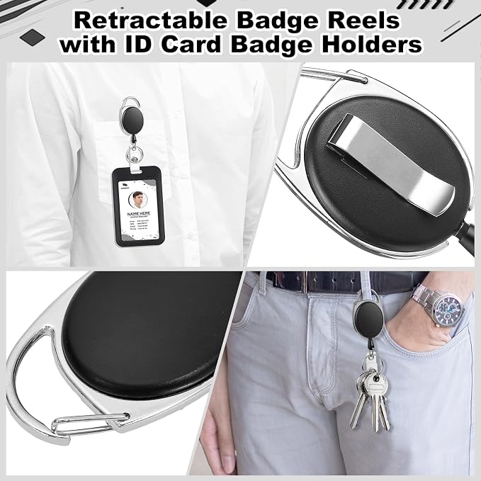 2 Pack Badge Holder Retractable Clip Heavy Duty Reels - Image 5