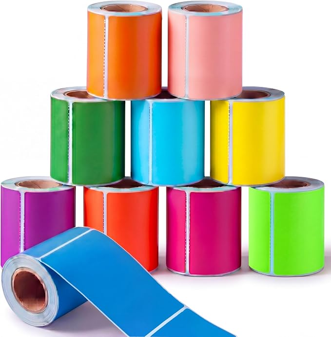 Outus 1000 Pcs Colored Sticker Labels Rolls Rectangular Coding Labels 2 X 3 by Outus