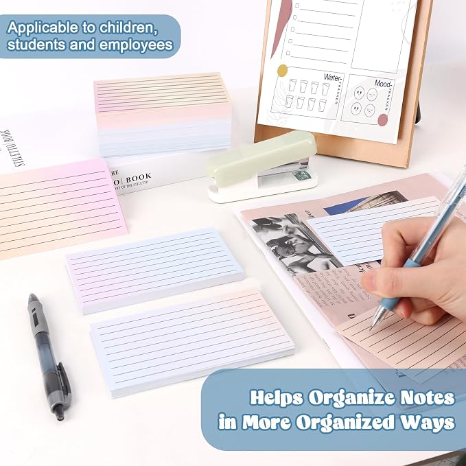 100 Pack Ruled Index Cards 3x5 Gradient Colored Index Cards Heavy Weight Note - Image 5