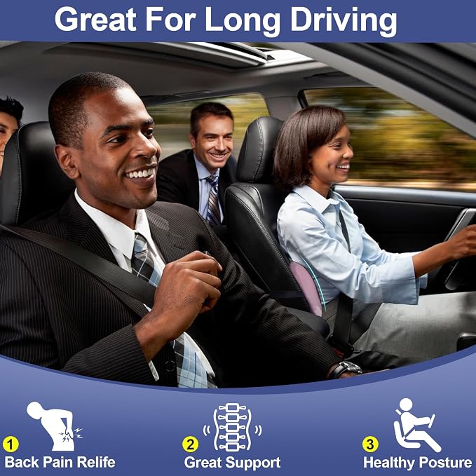 BYMECOST Lumbar Support Pillow for Car, Memory Foam Car Seat Back Support - Image 3