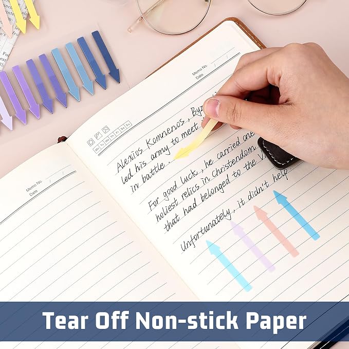 1200 Pack Arrow Sticky Notes Colored Sticky Tabs Transparent Arrow Flags Page - Image 3