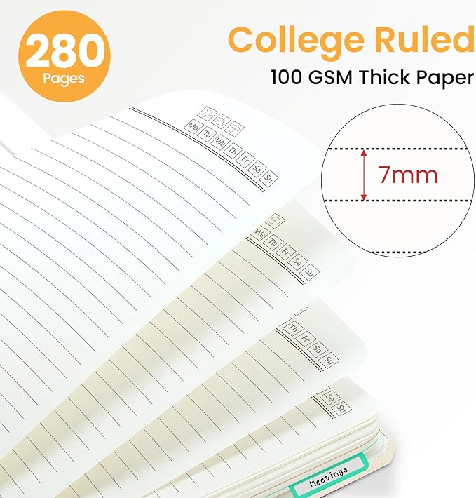 Large Spiral Notebook for Work, 8.5" x 11" Journal for Women, Cute 5 Subject - Image 2