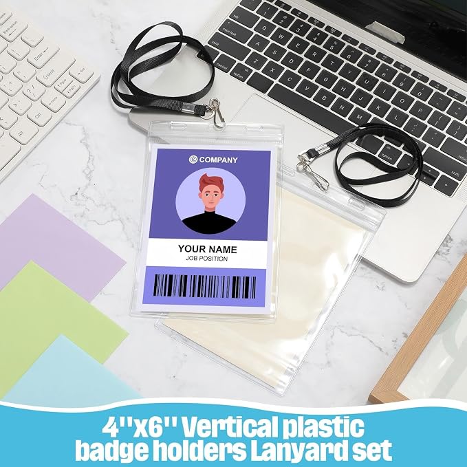 Patelai 50 Pack 4 x 6 Inch Extra Large Badge Credential Holders - Image 5