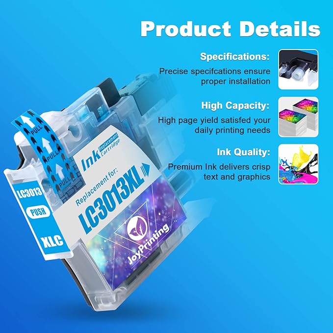 LC3013 Ink Cartridges BK/C/M/Y Compatible for Brother LC3013XL LC3013 XL LC3011 LC-3011 Work for Brother MFC-J491DW MFC-J497DW MFC-J690DW MFC-J895DW (Black Cyan Magenta Yellow, 8-Pack)-DeskLoop Office