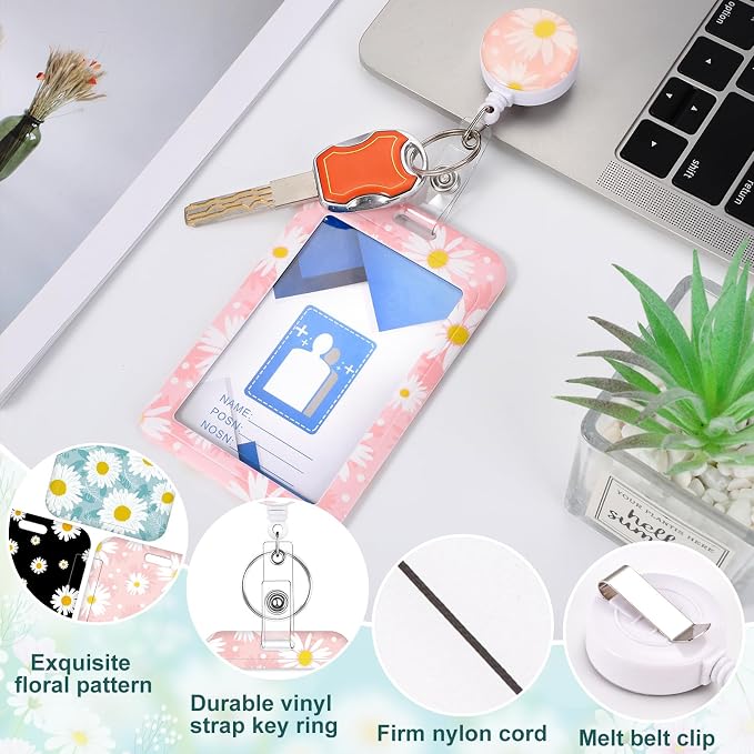3 Set Daisy ID Badge Holder - Image 3