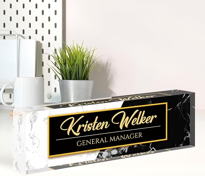 Name Plate for Desk, Desk Name Plate Personalized, Office Decor for Women Men by Spricoz