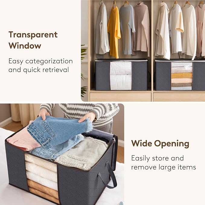 Lifewit 8 Pack 90L Clothes Storage Bins - Image 5