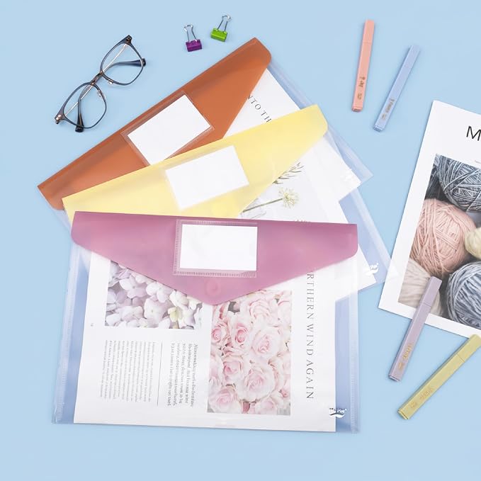 Mr. Pen- Clear Plastic Envelopes File Folders, 10 Pack, Letter Size | Colorful - Image 6