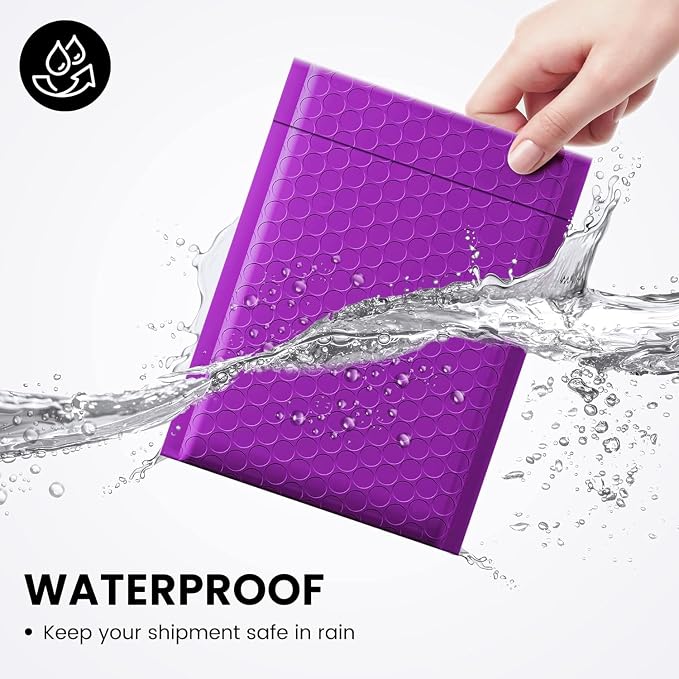 Fuxury Bubble Mailers 6x10" 600 Pack Purple Padded Envelopes Usable Size 6x9" - Image 4