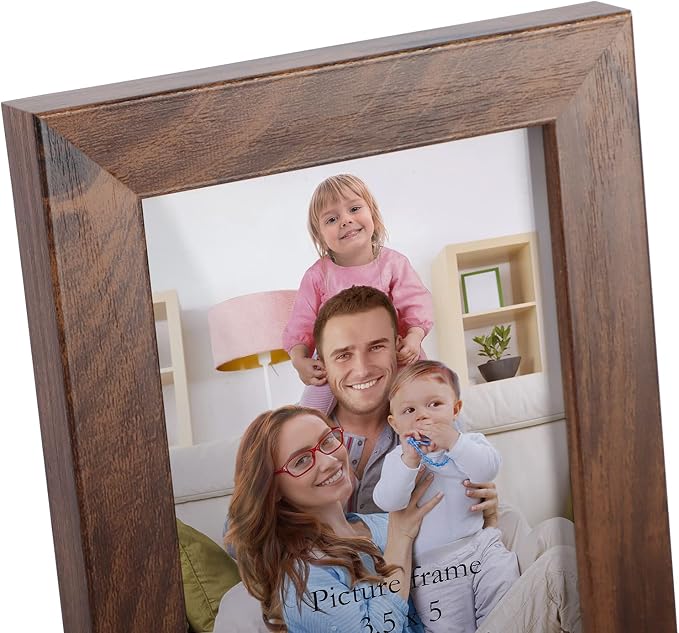 Giftgarden 3.5x5 Picture Frame Brown 12 Pack, Rustic Walnut 3.5 x 5 Photo - Image 2
