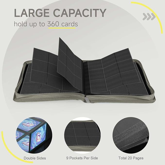 9 Pocket Card Binder, 360 Pockets Trading Card Binder, Double Sided Pocket - Image 4