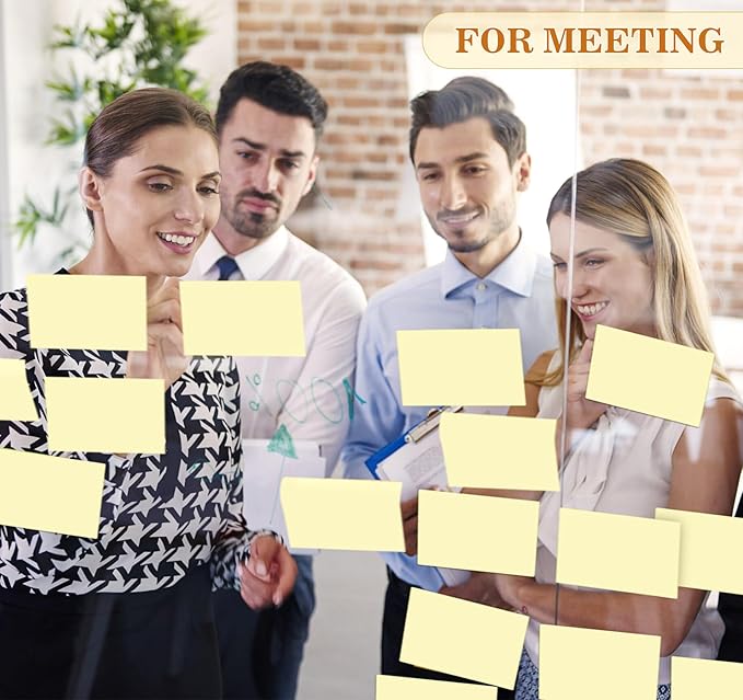 (16 Pack) Large Sticky Notes 3x5 in Yellow, 1600 Pcs Self-Stick Pads, Clean Removal, 100 Sheets/Pad Super Adhesive Sticky Pads Recyclable for Notebook, Meeting, Office, Shool, Home-DeskLoop Office