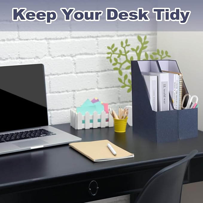 Gueevin Set of 6 Magazine File Holders, Sturdy Cardboard Desk Magazine Organizer - Image 6
