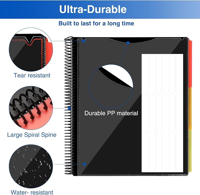 Forvencer 24 Pocket Project Organizer, 1/3-cut Tab Binder Organizer - Image 3