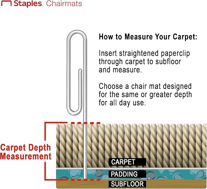 Staples Office Chair Mat, Low-Pile Carpets, Extended Under-Desk Coverage - Image 8