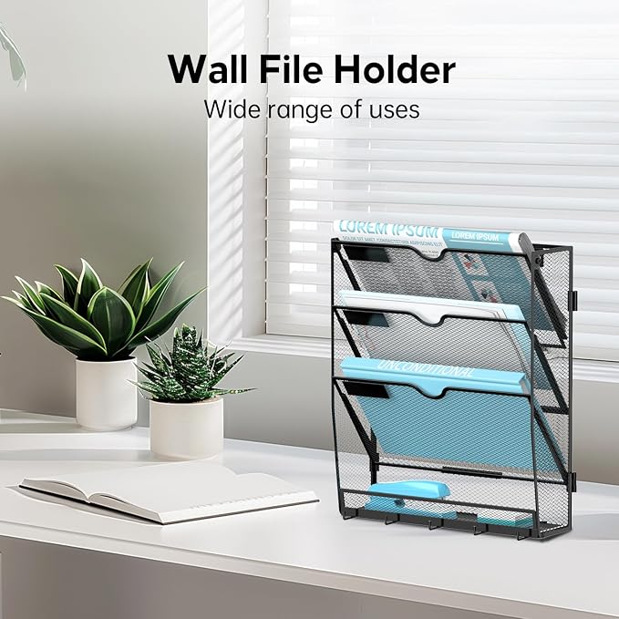 2 Pack 4 Tier Wall File Organizer - Image 6