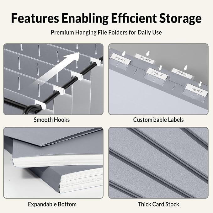 SUNEE 25 Pack Hanging File Folders, Hanging File Folders Letter Size - Image 3