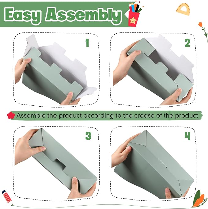 Colarr 12 Pack Cardboard Magazine Holders 12 Colors Magazine Storage Box - Image 3