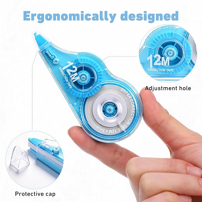 AmazingSpark 100 Pcs Correction Tape Bulk 39.4 ft White Wrong out - Image 3