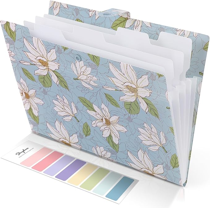SKYDUE Accordion File Organizer, Floral Expanding File Folders by SKYDUE