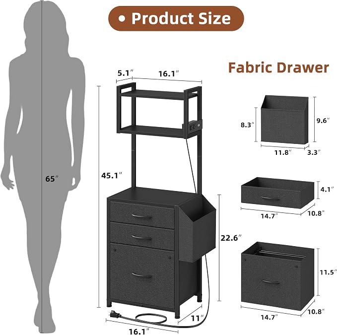 HIGDBFE 3 Drawer File Cabinet - Image 3
