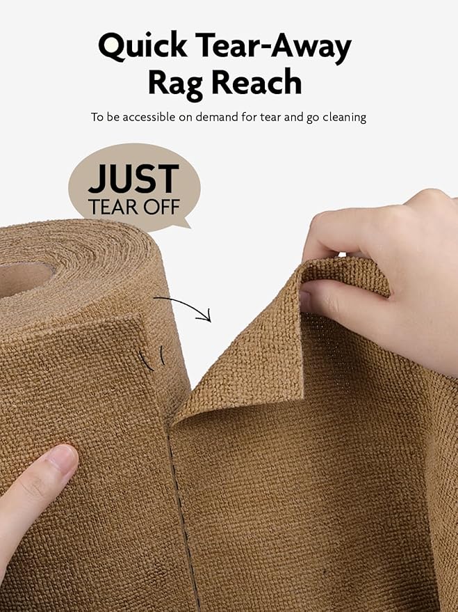 Fantasticlean Microfiber Cleaning Cloth Roll -40 Pack, Tear Away Microfiber Towels, 12" x 12", Reusable, Washable, Scratch Free, Ultra Absorbent Dish Rags for Car, Home, Garage or Shop (TAN)-DeskLoop Office