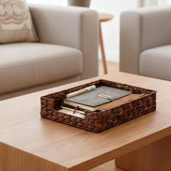 PINXIURY Water Hyacinth Letter Tray - Image 6
