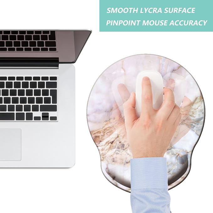 Mouse Pad with Wrist Support, Ergonomic Mouse Pad with Memory Foam Wrist Rest - Image 7
