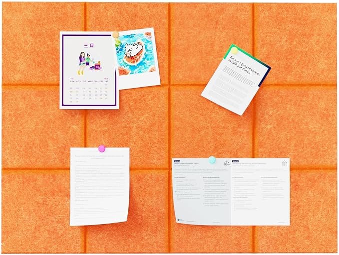 Felt Bulletin Board Tiles, Cork Board Alternative, 48 x 36 in | 0.35 in modular - Image 8