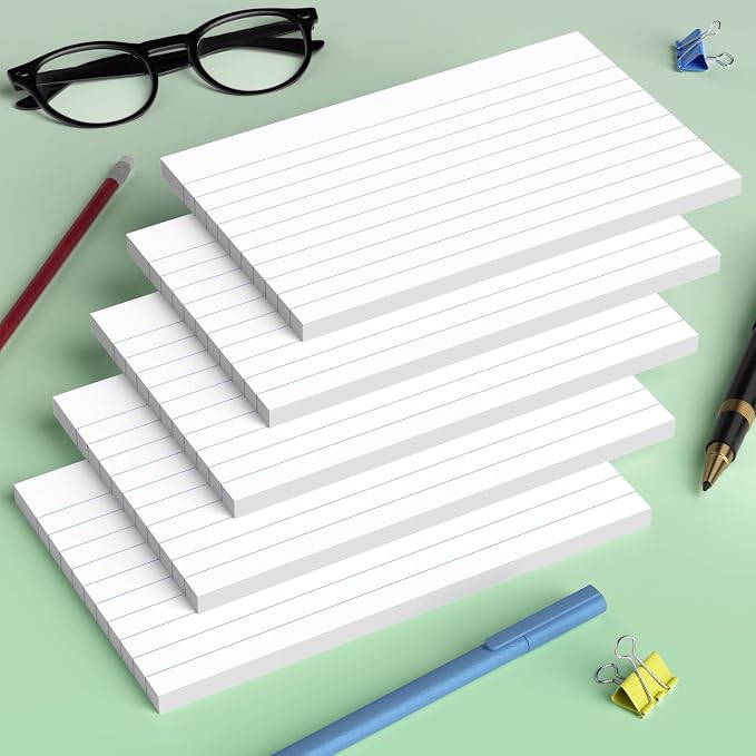 Index Cards 5x8, 100 Sheets, Ruled White Flash Cards - Image 5