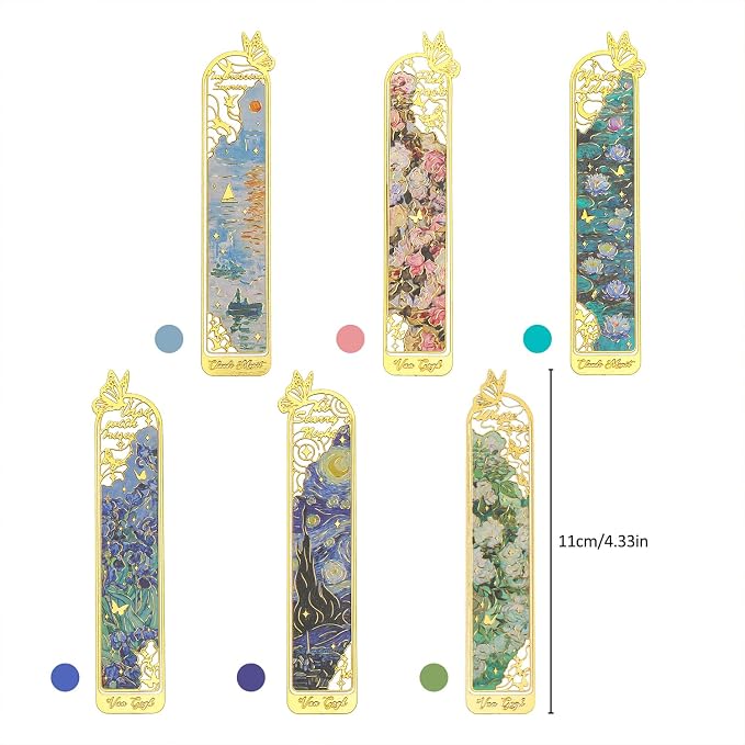 6 Pieces Metal Clip Bookmarks for Women - Image 3