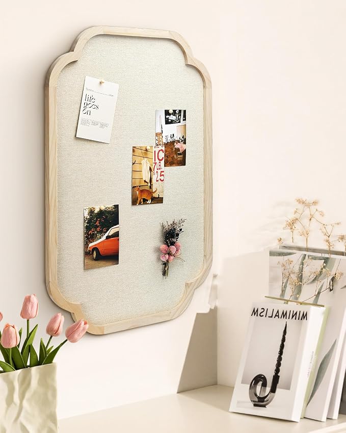 Modern Scalloped Pinboard, Natural Wood, Decorative Pin Board - Image 5