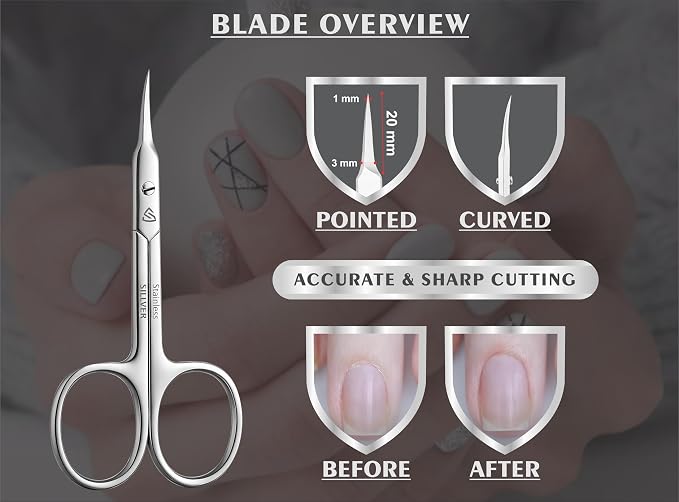 SILLVER Cuticle Scissors Curved Blade - Image 2