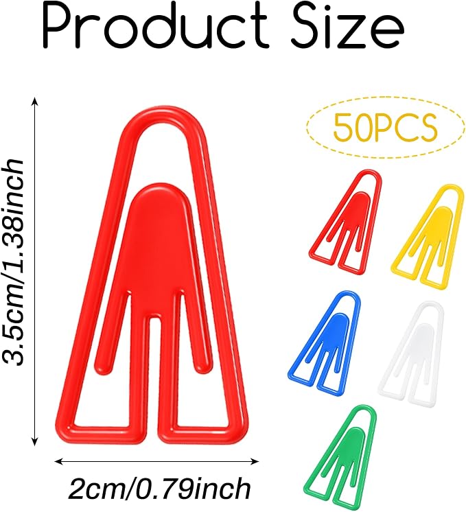 50Pcs Plastic Paper Clips Long Mixed Color Triangle Clips Bookmarks Smooth - Image 2