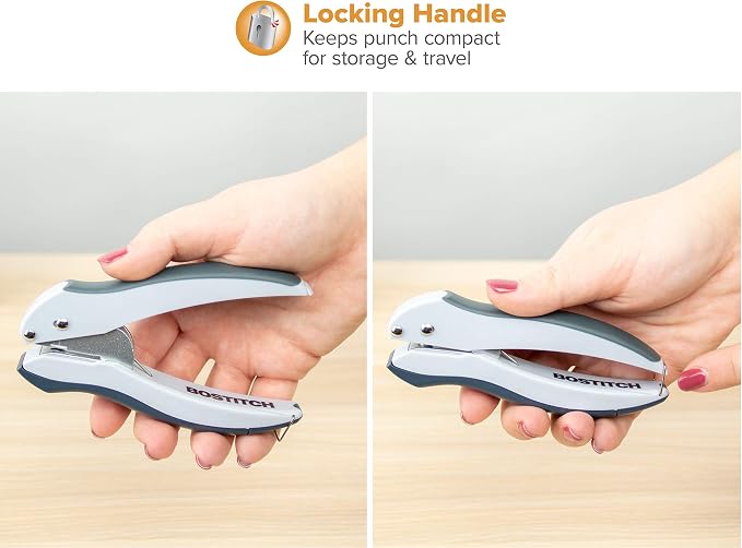 Bostitch Office EZ Squeeze One-Hole Punch, 10 Sheet Capacity, Lightweight - Image 4