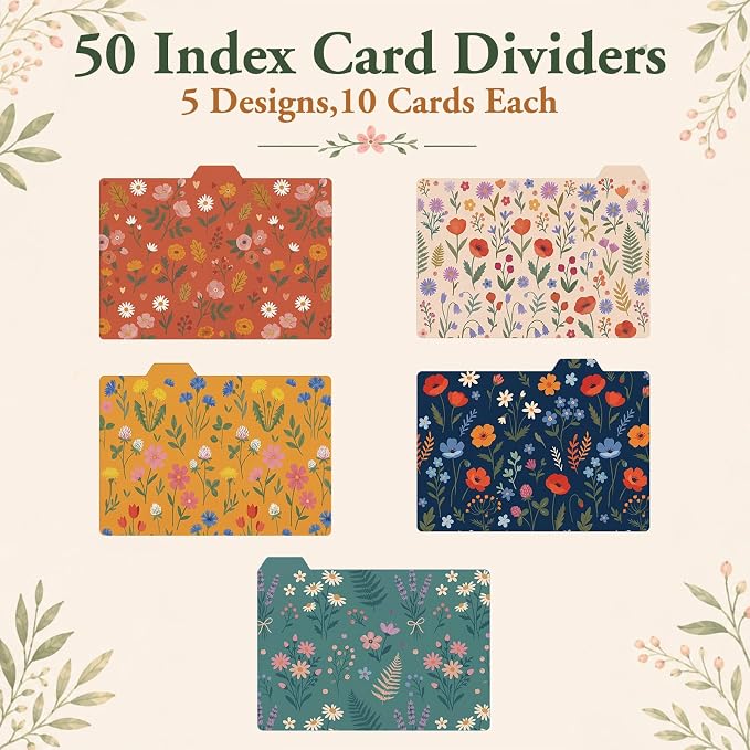 Harloon 50 Pack 4 x 6 Inch Index Card Dividers - Image 4