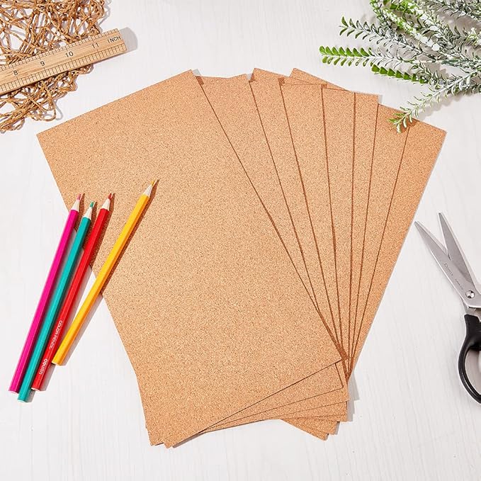 OLYCRAFT 10 Sheets 1mm Thick Cork Sheets 12x6.1 Inch Thin Cork Roll Brown Corks - Image 4